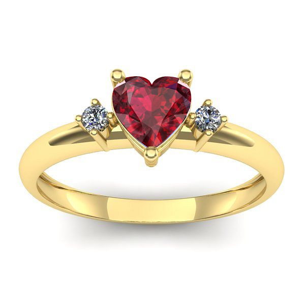 Inel de logodna cu rubin inima