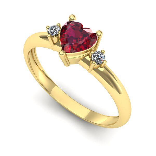 Inel de logodna din aur galben cu rubin