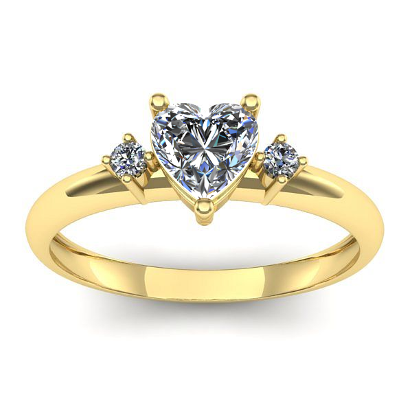 Inel logodna cu diamant de laborator inima