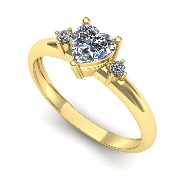 Inel de logodna din aur galben cu safir alb