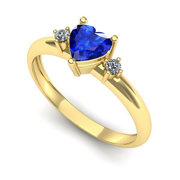 Inel de logodna din aur galben cu safir