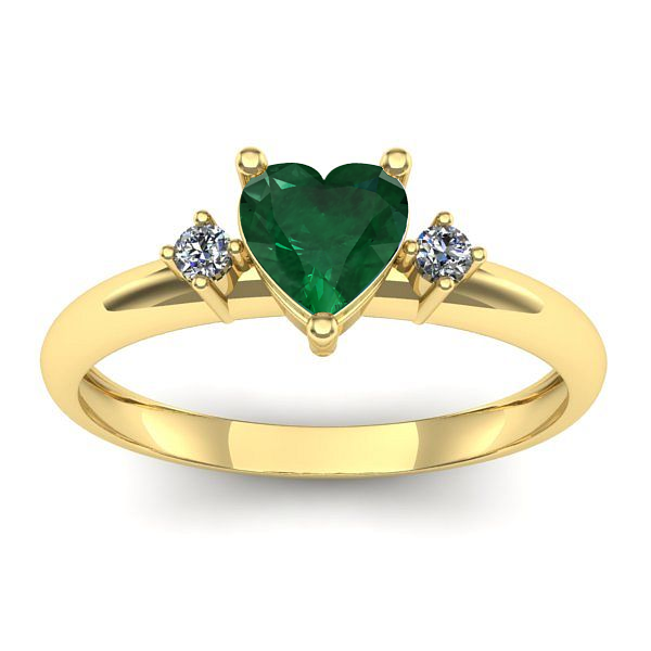 Inel cu smarald inima