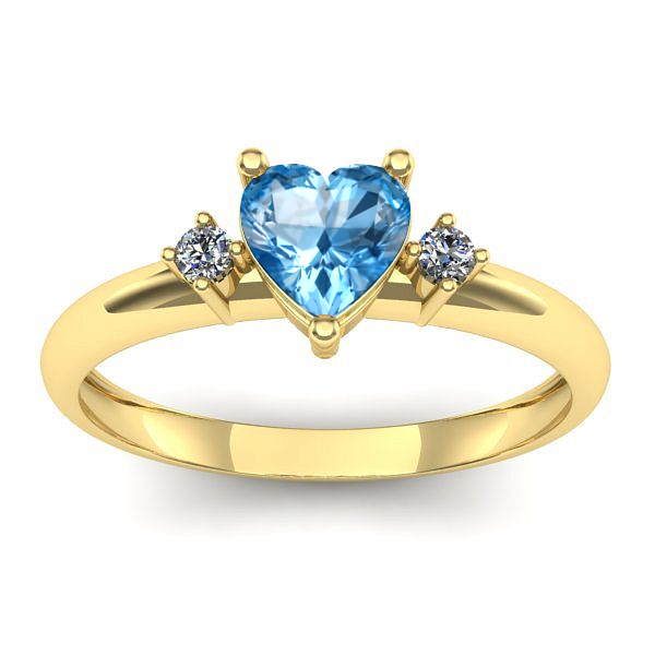 Inel de logodna cu topaz blue inima