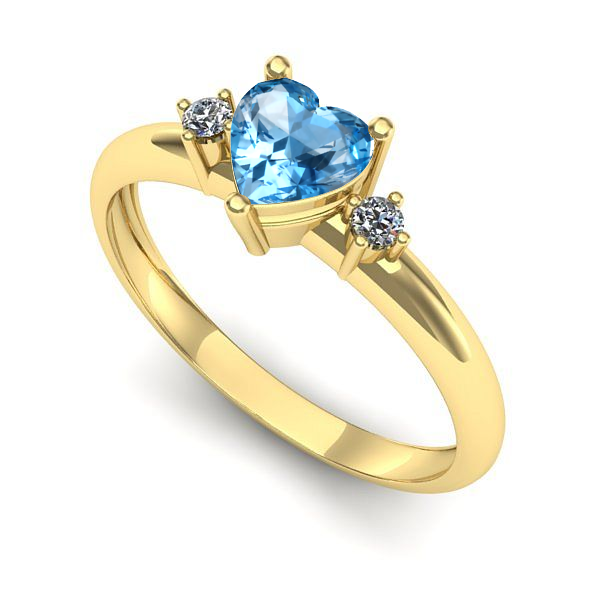 Inel din aur galben cu topaz blue