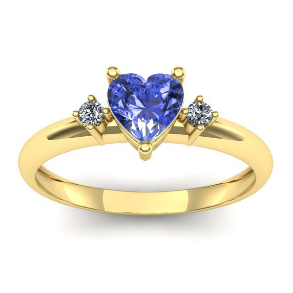 Inel de logodna cu tanzanit inima