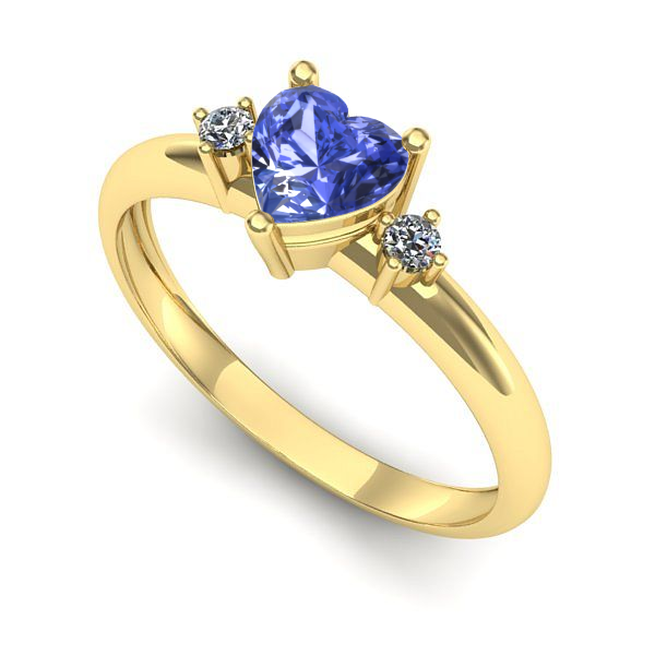 Inel de logodna din aur galben cu tanzanit