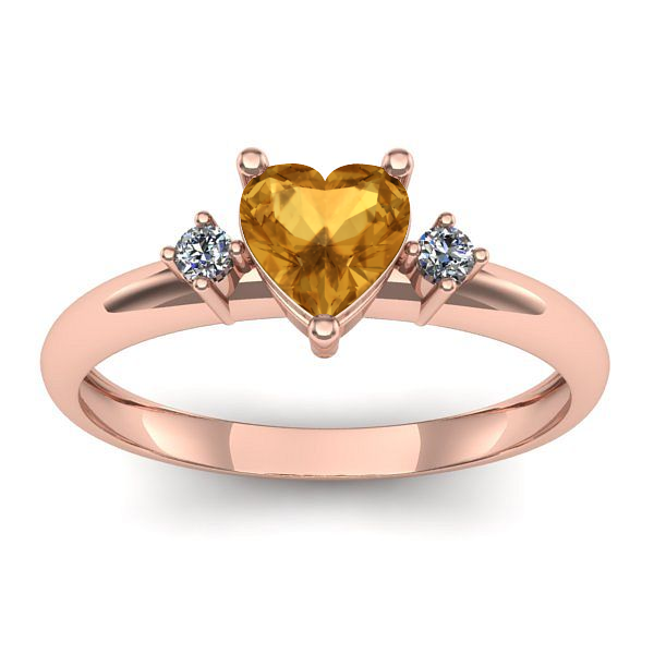 Inel cu citrin inima