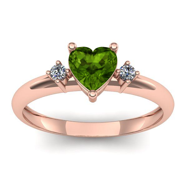 Inel logodna cu peridot inima