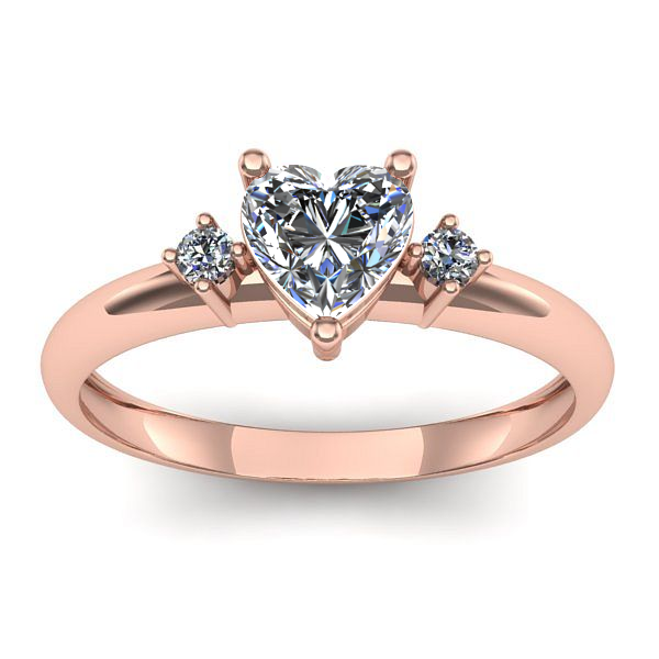 Inel de logodna cu diamant de laborator inima