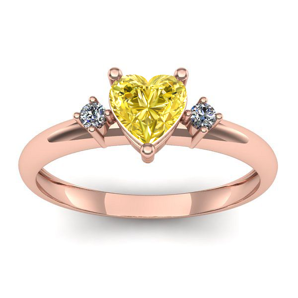 Inel logodna cu safir galben inima