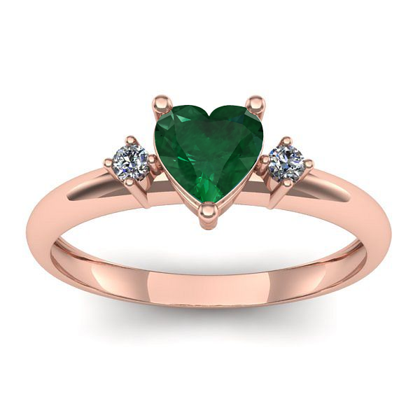 Inel logodna cu smarald inima