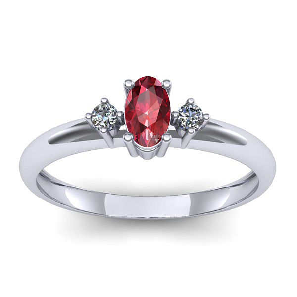 Inel logodna cu rubin oval