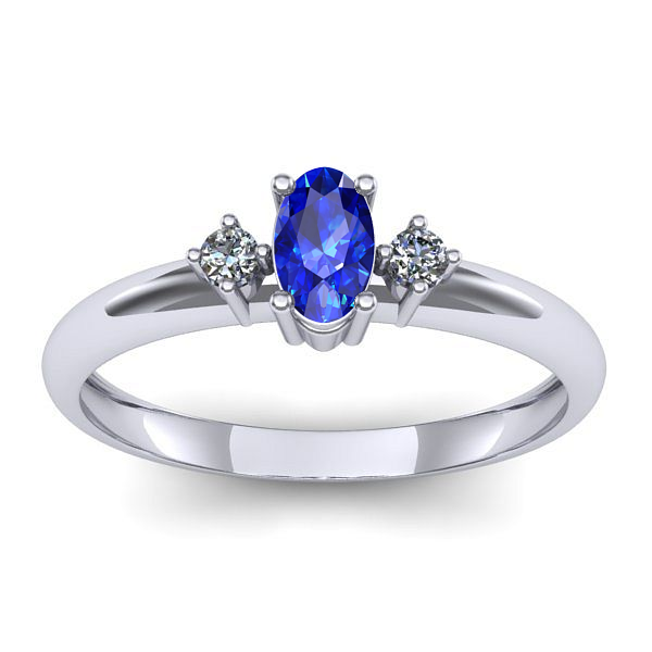 Inel logodna cu safir oval