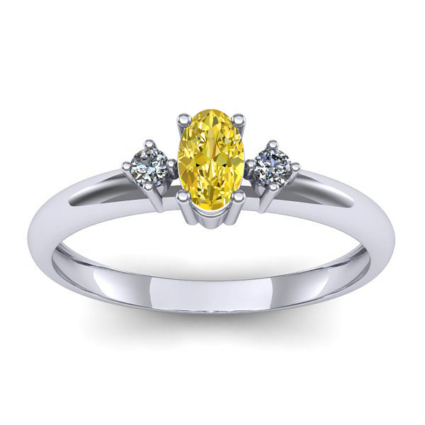 Inel de logodna cu safir galben oval