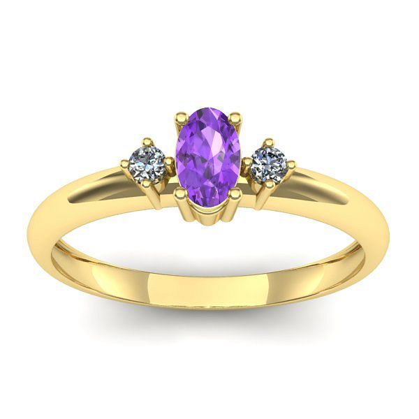 Inel logodna cu ametist oval