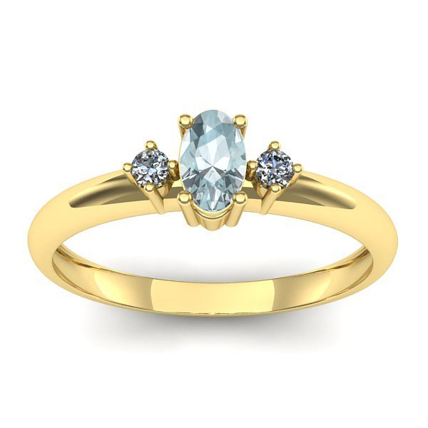 Inel de logodna cu aquamarin oval