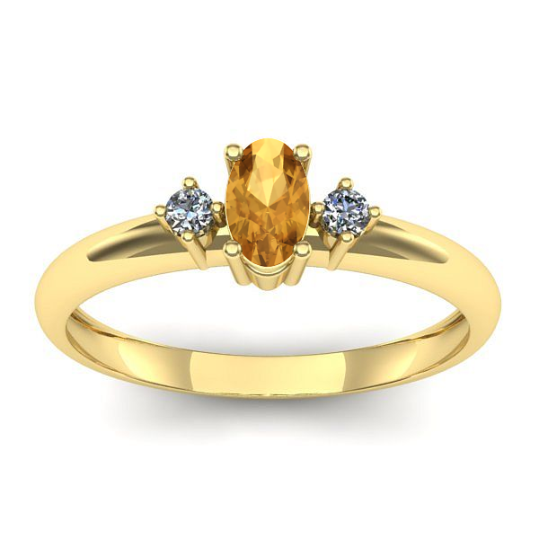 Inel de logodna cu citrin oval