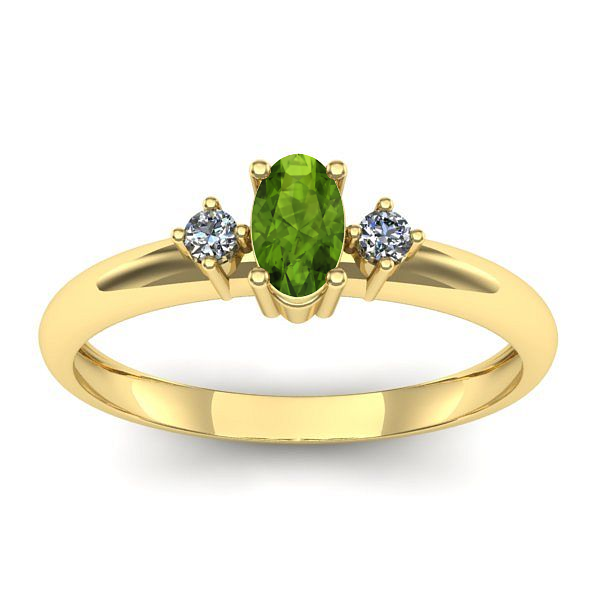 Inel de logodna cu peridot oval