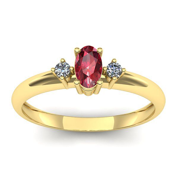 Inel cu rubin oval