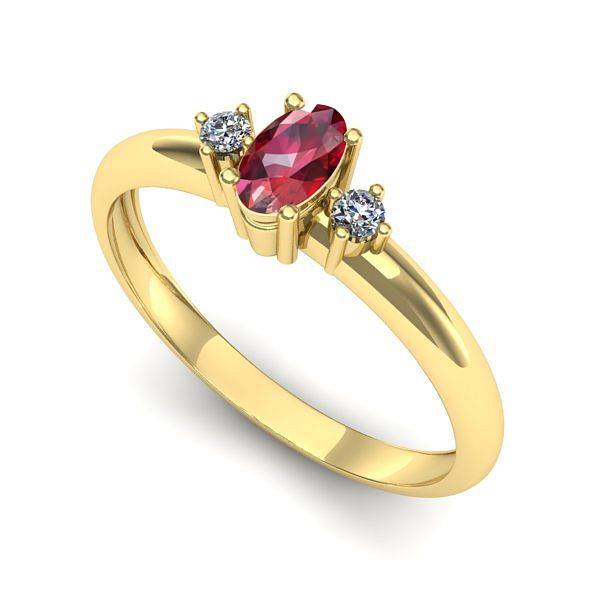 Inel de logodna din aur galben cu rubin