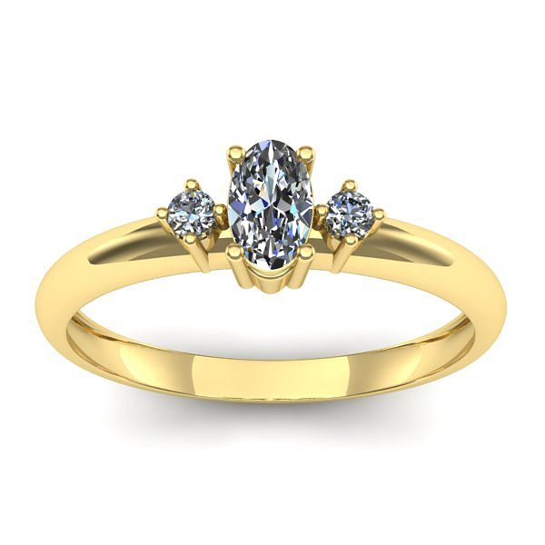 Inel de logodna cu safir alb oval