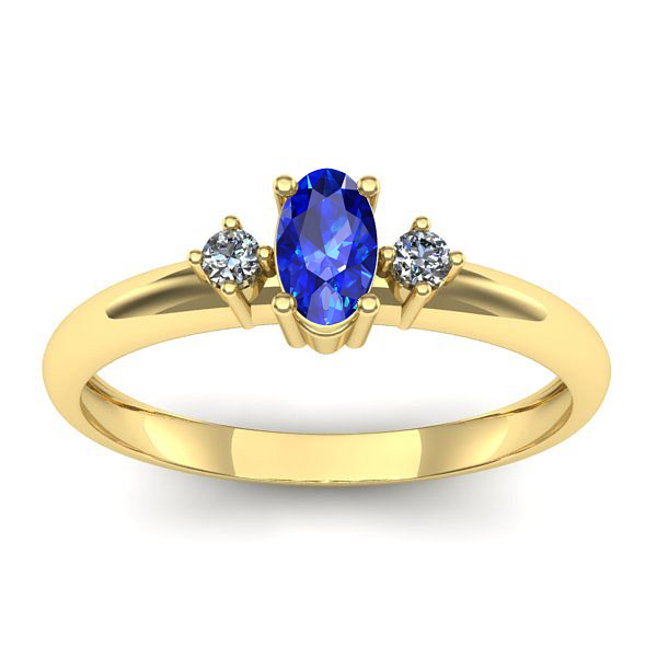 Inel logodna cu safir oval
