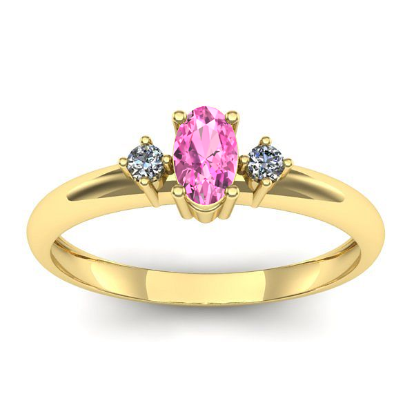 Inel cu safir roz oval