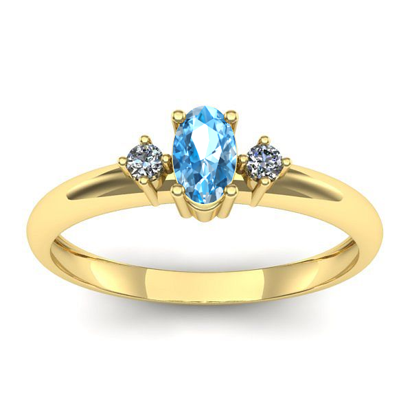 Inel logodna cu topaz blue oval
