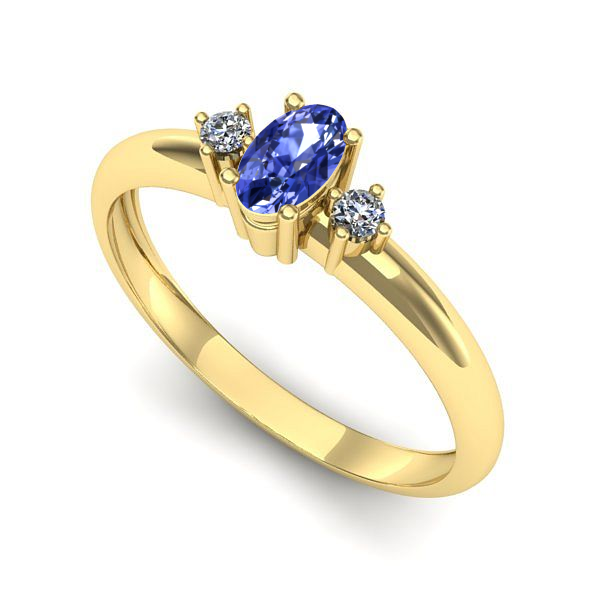 Inel din aur galben cu tanzanit
