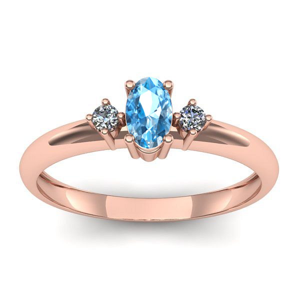 Inel cu topaz blue oval