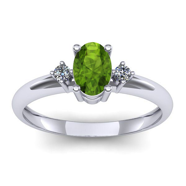 Inel de logodna cu peridot oval