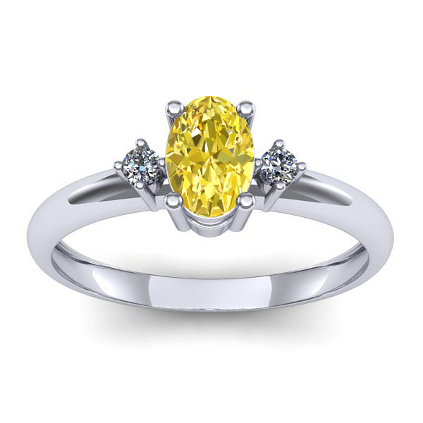 Inel logodna cu safir galben oval