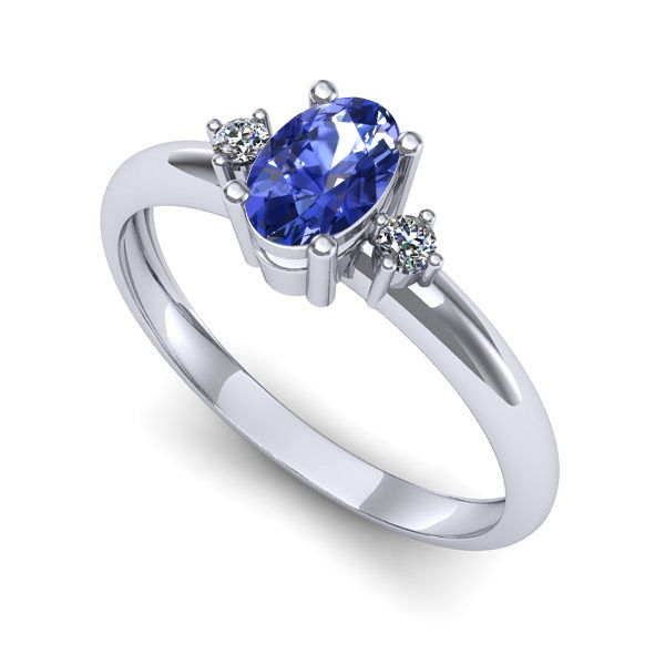 Inel din aur alb cu tanzanit