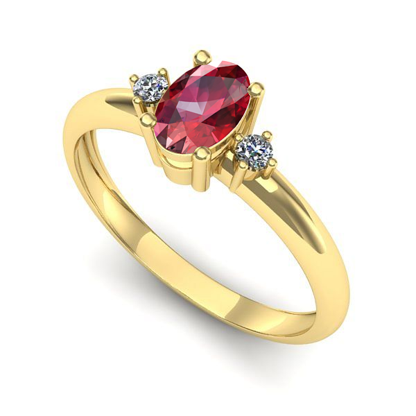 Inel din aur galben cu rubin