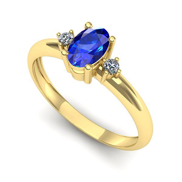Inel de logodna din aur galben cu safir