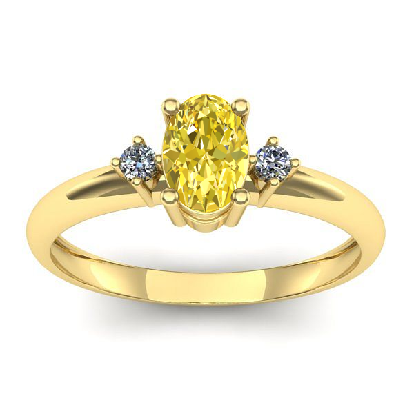 Inel de logodna cu safir galben oval