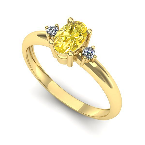 Inel din aur galben cu safir galben