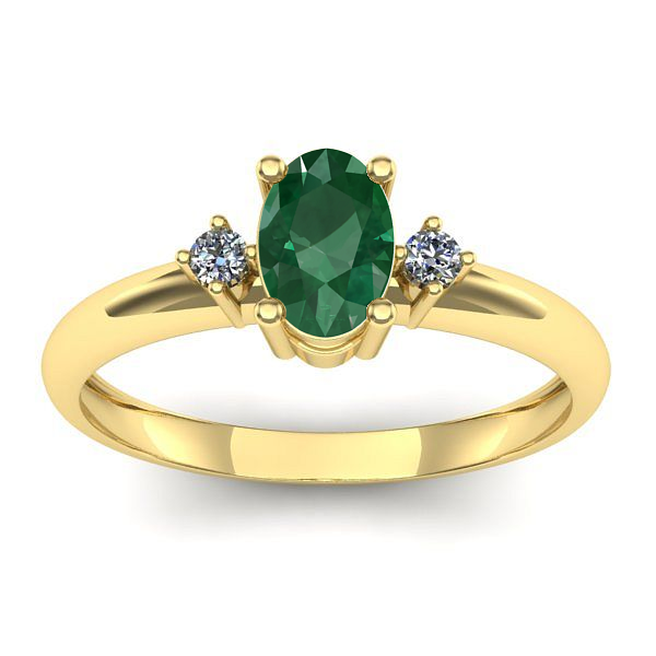 Inel de logodna cu smarald oval