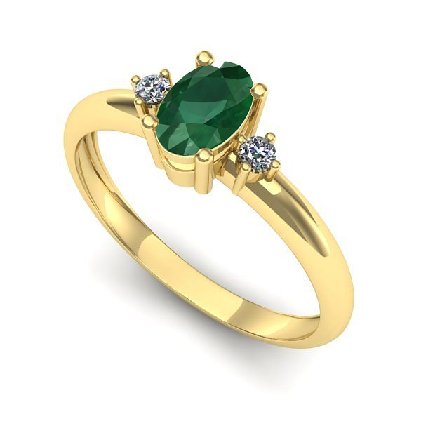 Inel din aur galben cu smarald