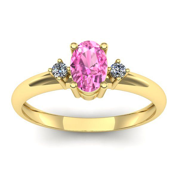 Inel logodna cu safir roz oval