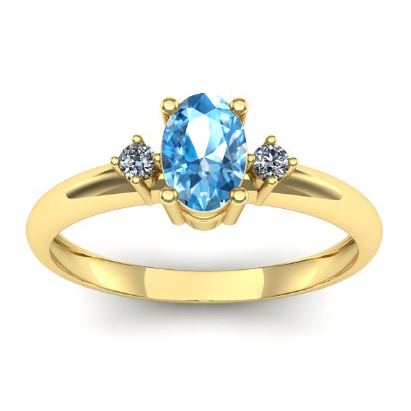 Inel cu topaz blue oval