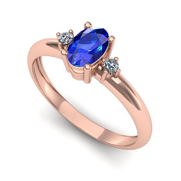 Inel din aur roz cu safir