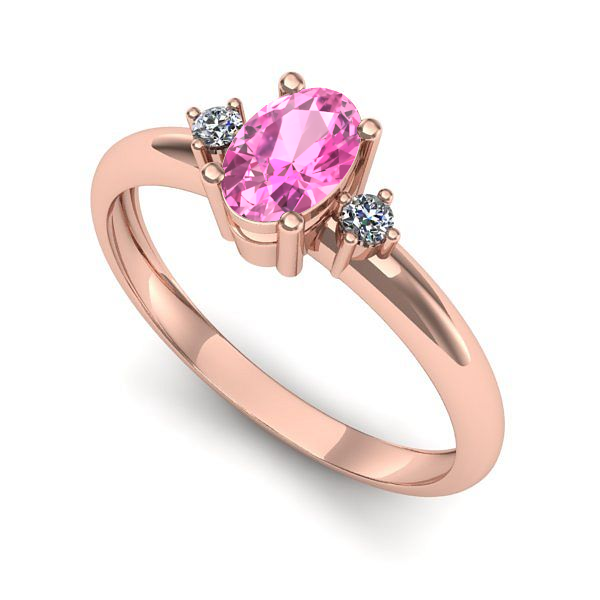 Inel din aur roz cu safir roz