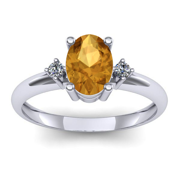 Inel de logodna cu citrin oval