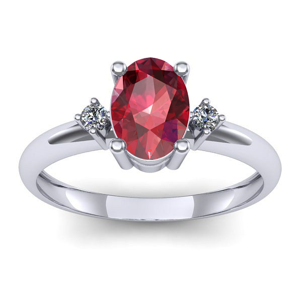 Inel logodna cu rubin oval