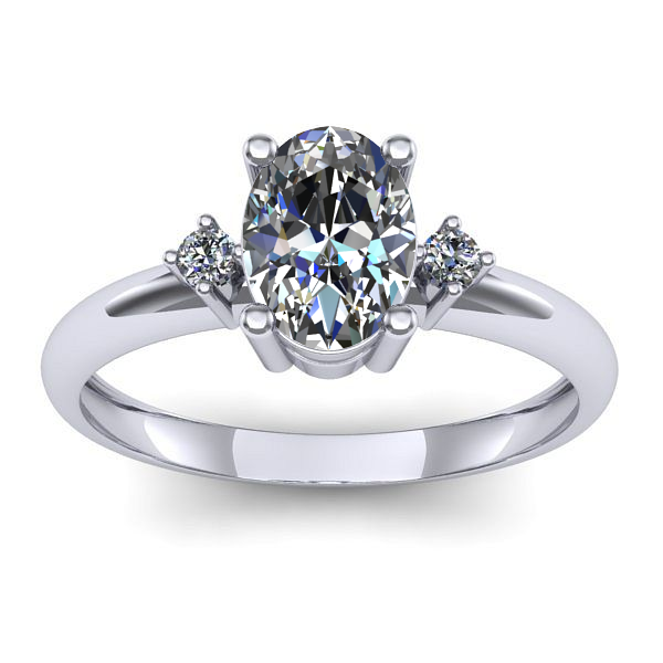 Inel logodna cu safir alb oval