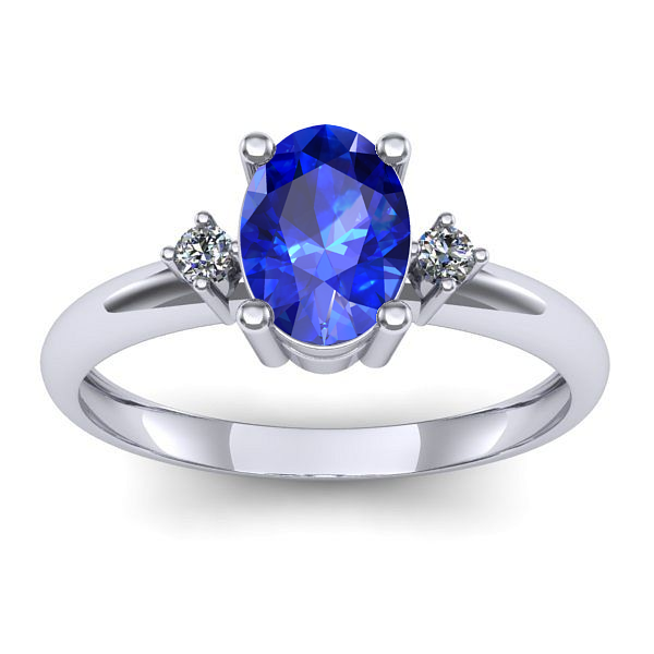 Inel de logodna cu safir oval