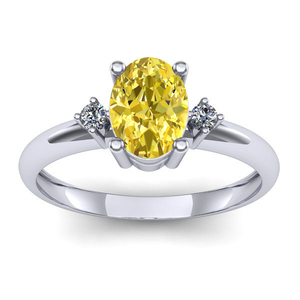 Inel de logodna cu safir galben oval