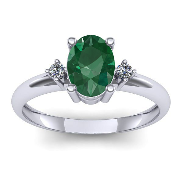 Inel logodna cu smarald oval