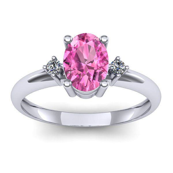 Inel logodna cu safir roz oval